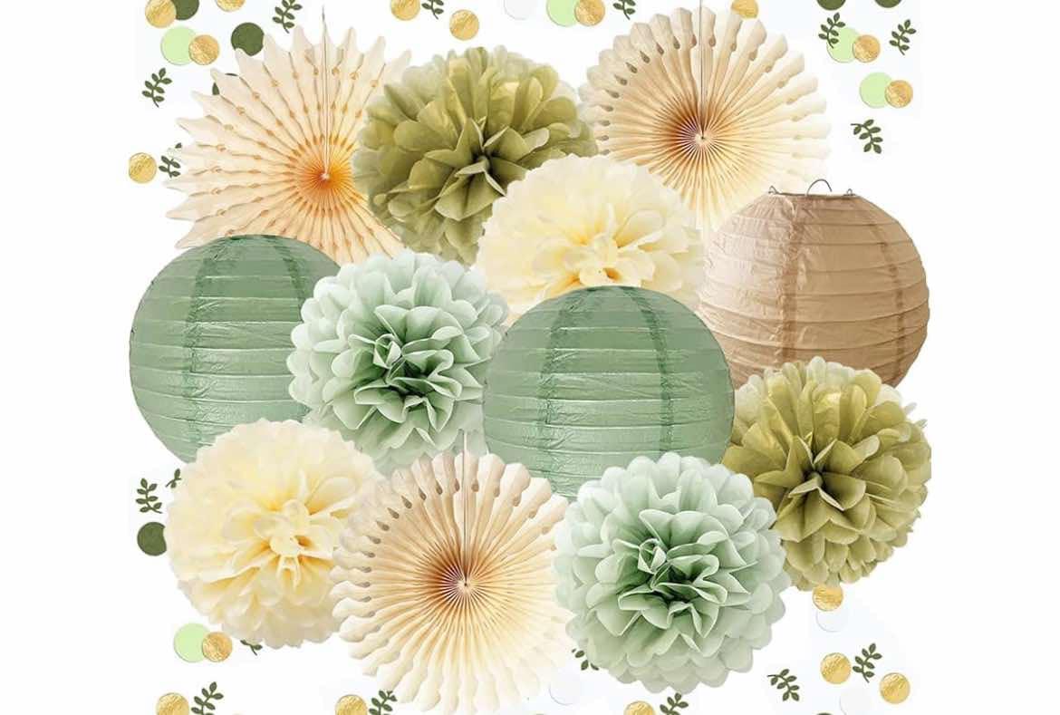 Sage Green Pompom Set