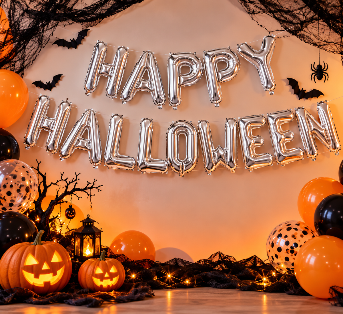 Happy Halloween Gold Foil Balloon Banner