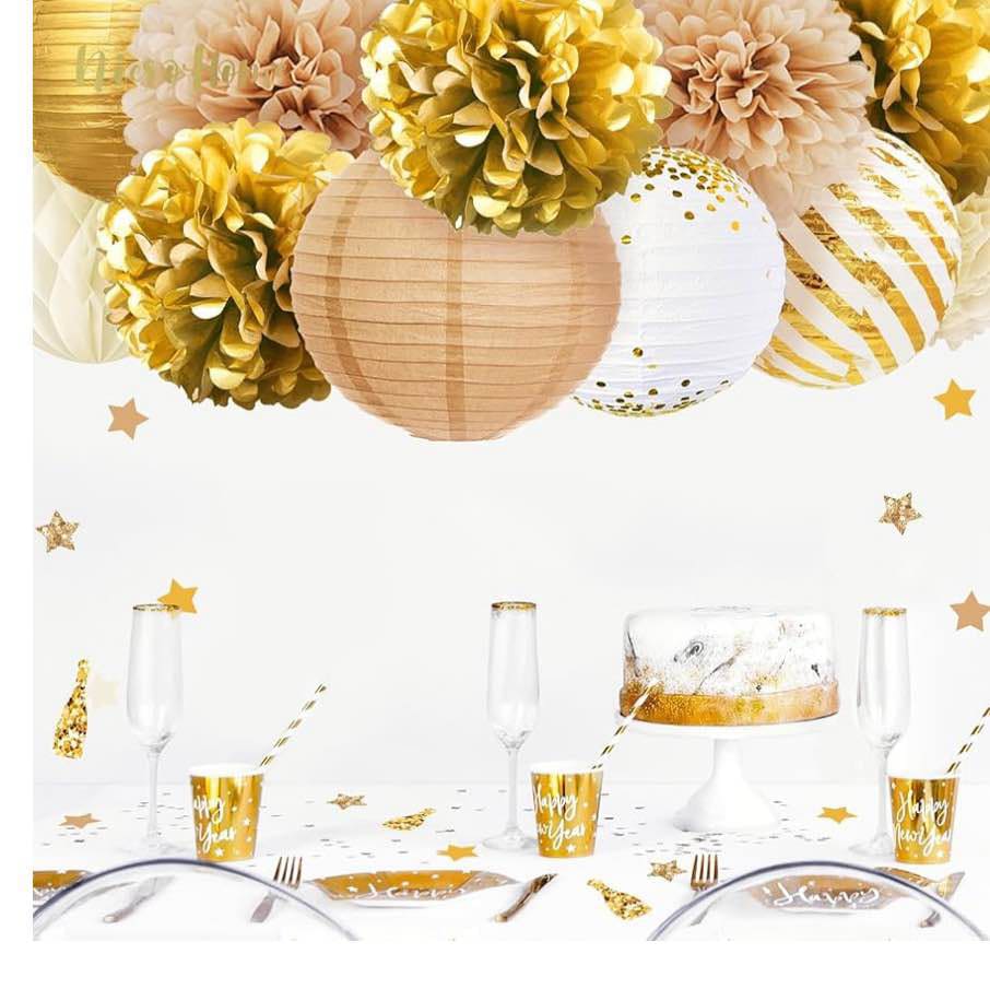Gold Pompom set