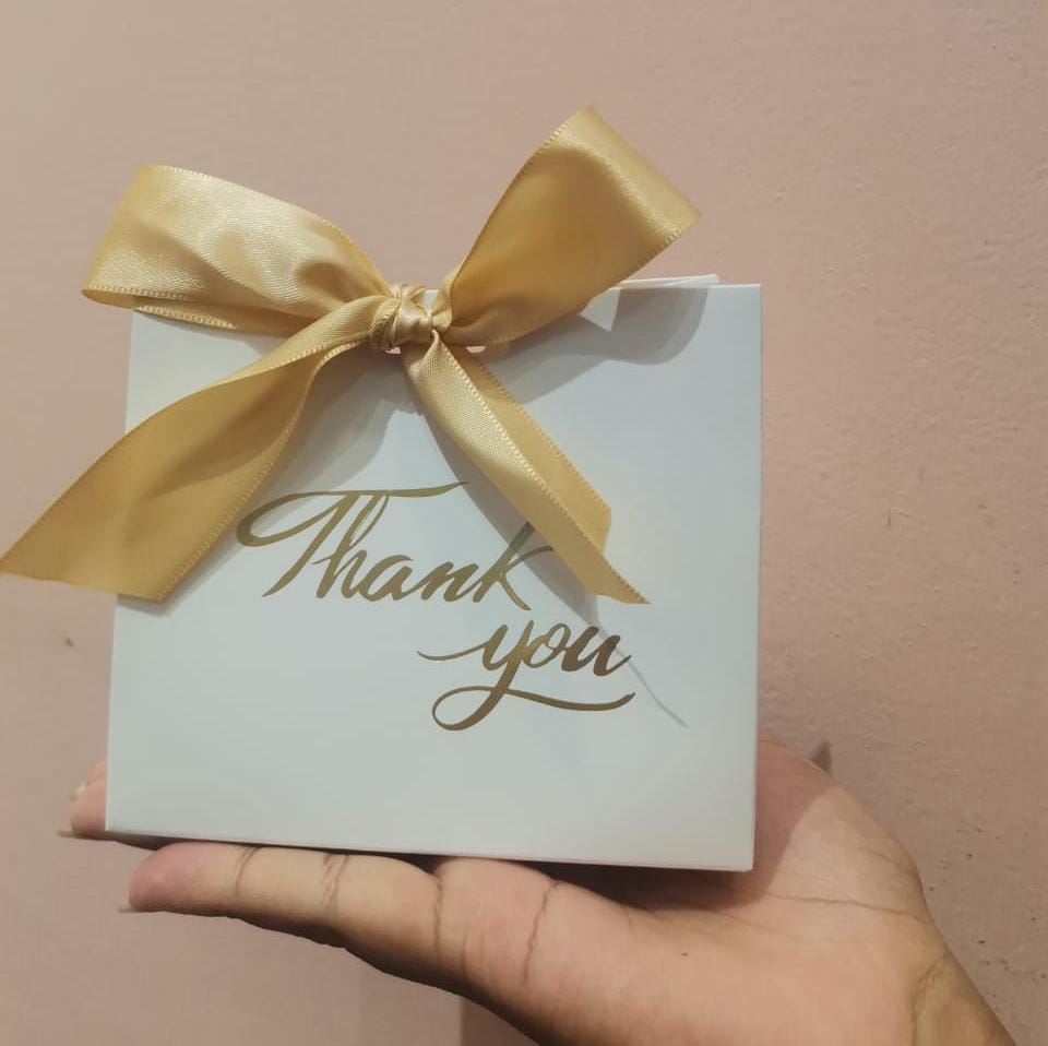 Favor boxes(Thank you)Blue, Rose gold and Gold