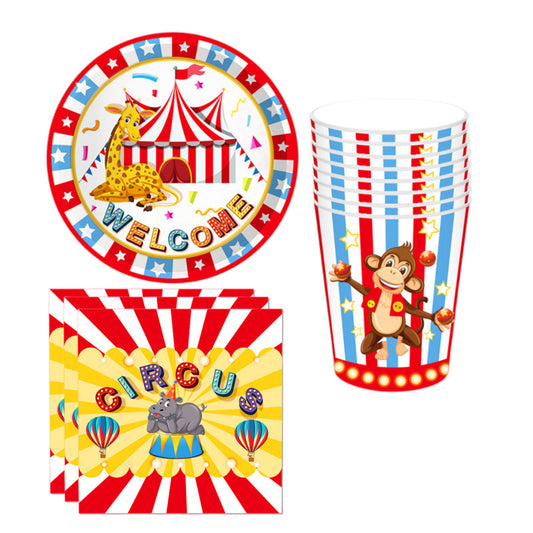 Circus theme (red, blue and yellow)