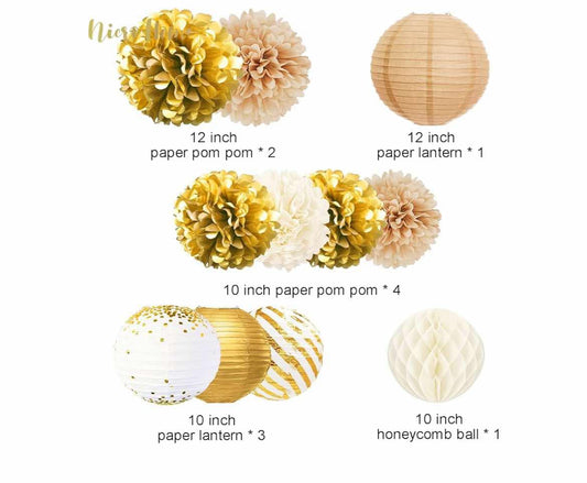 Gold Pompom set