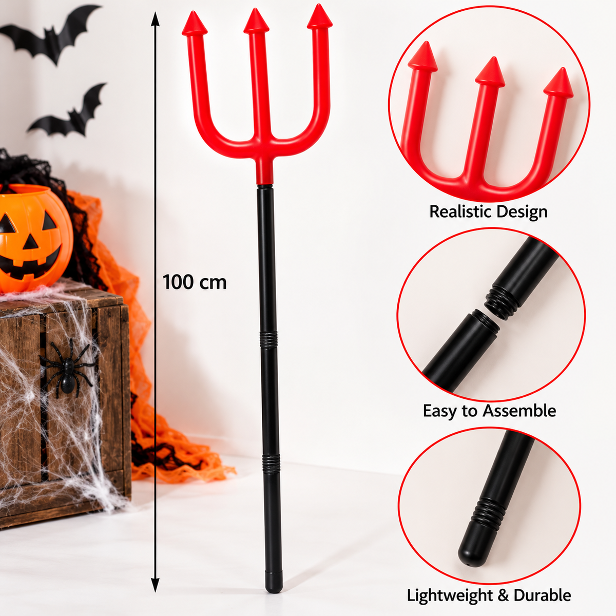 Halloween Devil Trident – Red & Black